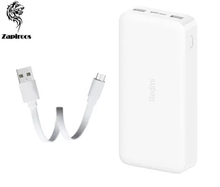 شارژر همراه شیائومی مدل Redmi ظرفیت 20000 میلی آمپرساعت به همراه کابل تبدیل microUSB