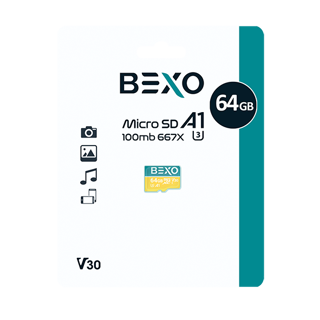 کارت حافظه microSDXC بکسو مدل A1 کلاس سرعت 100MB/S ظرفیت 64 گیگابایت